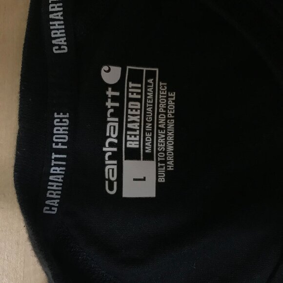 CARHARTT FORCE - MEN'S LARGE -BLACK SHOERT SLEEVE CREW NECK RELAXED FIT T-SHIRT - Picture 8 of 9